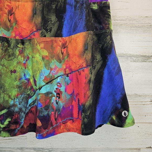 DonaJo Multicolored Abstract Tennis Pickleball Sporty Skorts Skirt Size Large - Picture 8 of 13